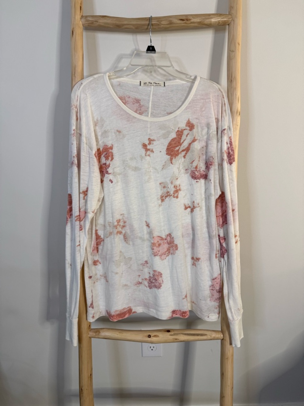 We The Free Cream Long-Sleeve Tee with Rose Wash